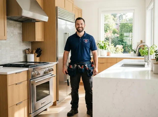 Appliance Repair Hero technician in a Barrytown, NY kitchen after an appliance repair